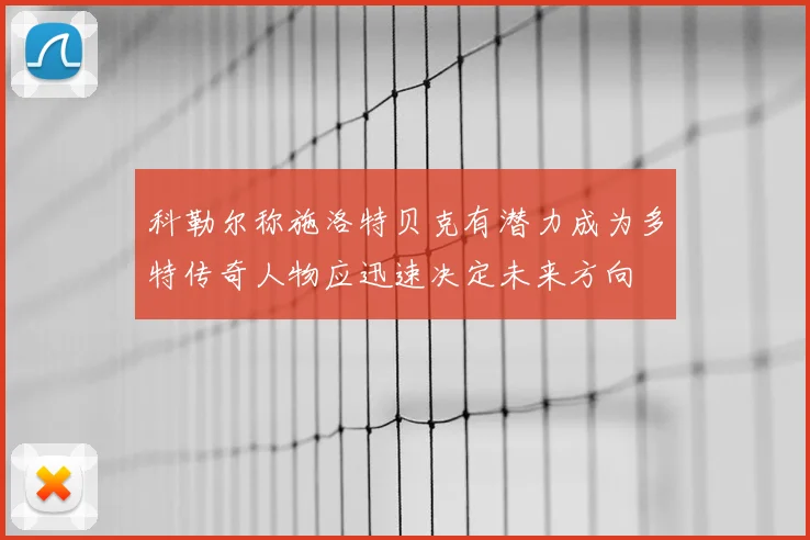 科勒尔称施洛特贝克有潜力成为多特传奇人物应迅速决定未来方向